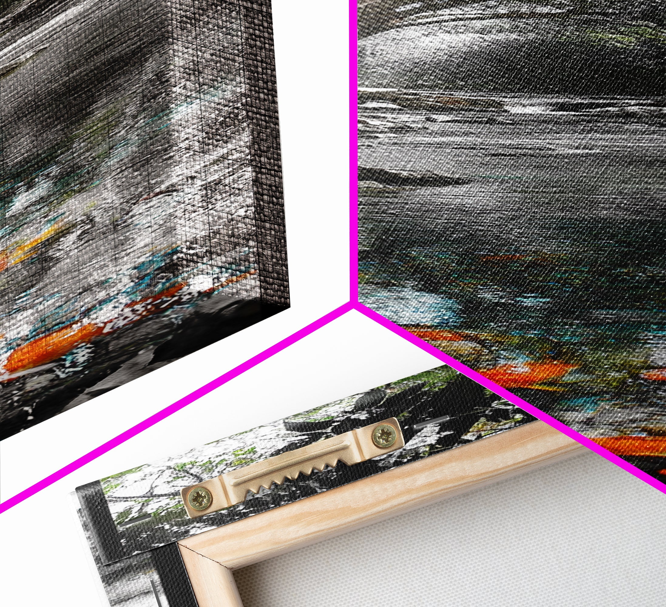 Koi Pond, Peaceful Water, Zen Garden Vibes, Orange Fish, Reflective Nature, Framed Canvas Print, Serene Bedroom Wall Art, Living Room Art