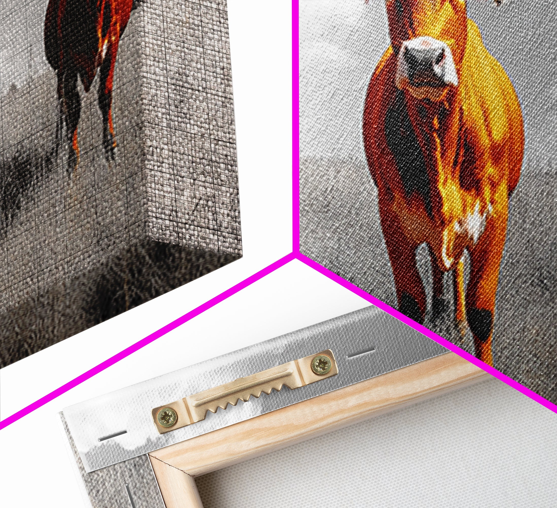 Highland Cows Canvas Print | Rustic Farmhouse Art | Black and White Cattle Painting | Moody Art | Above Sofa Wall Art | Extra Wide Art