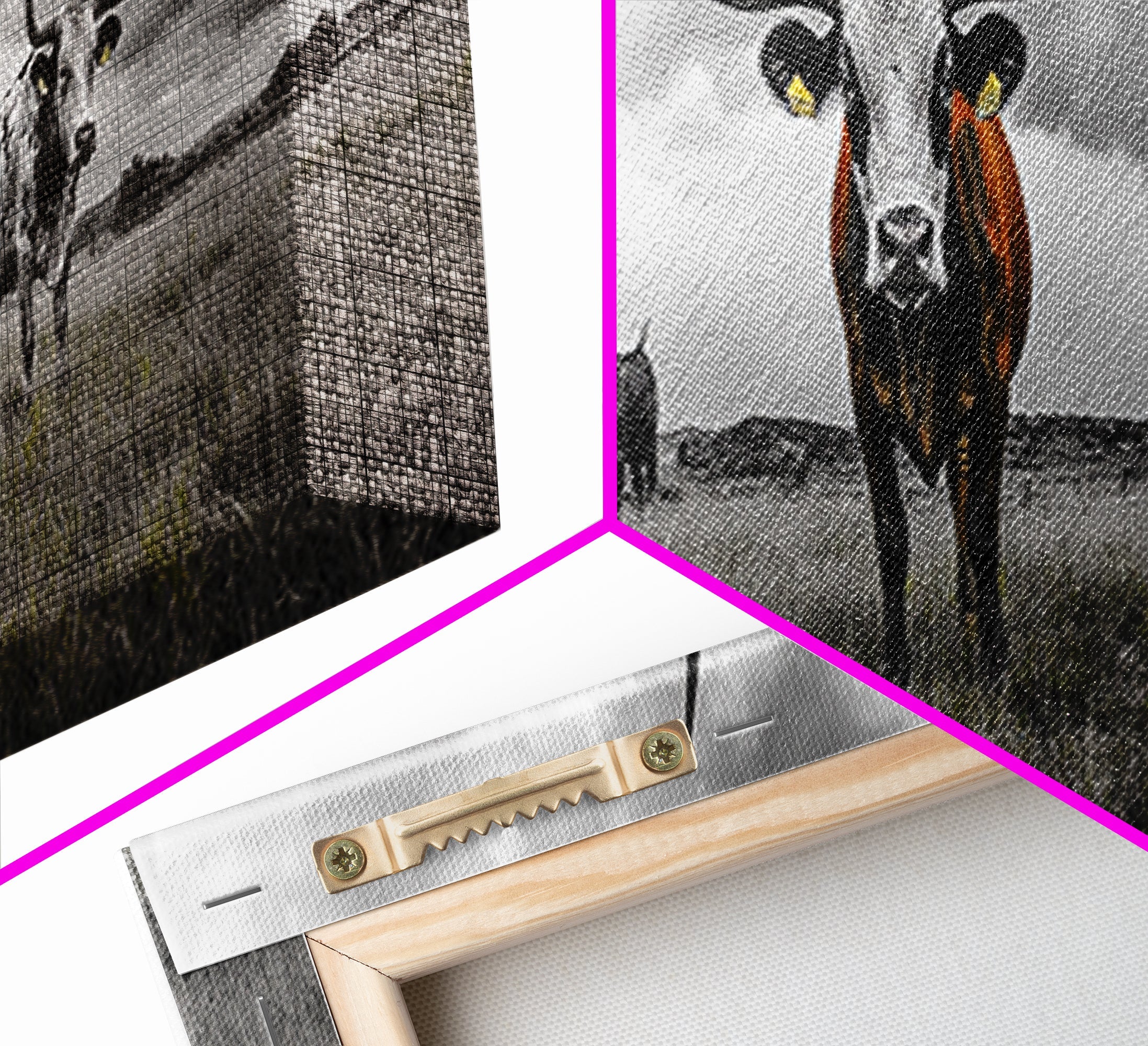 Texas Longhorns, Bull and Bear Art, Rustic Wall Art, Moody Art, Extra Wide Art, Framed Canvas Print, Horizontal Wall Art, Gift Idea