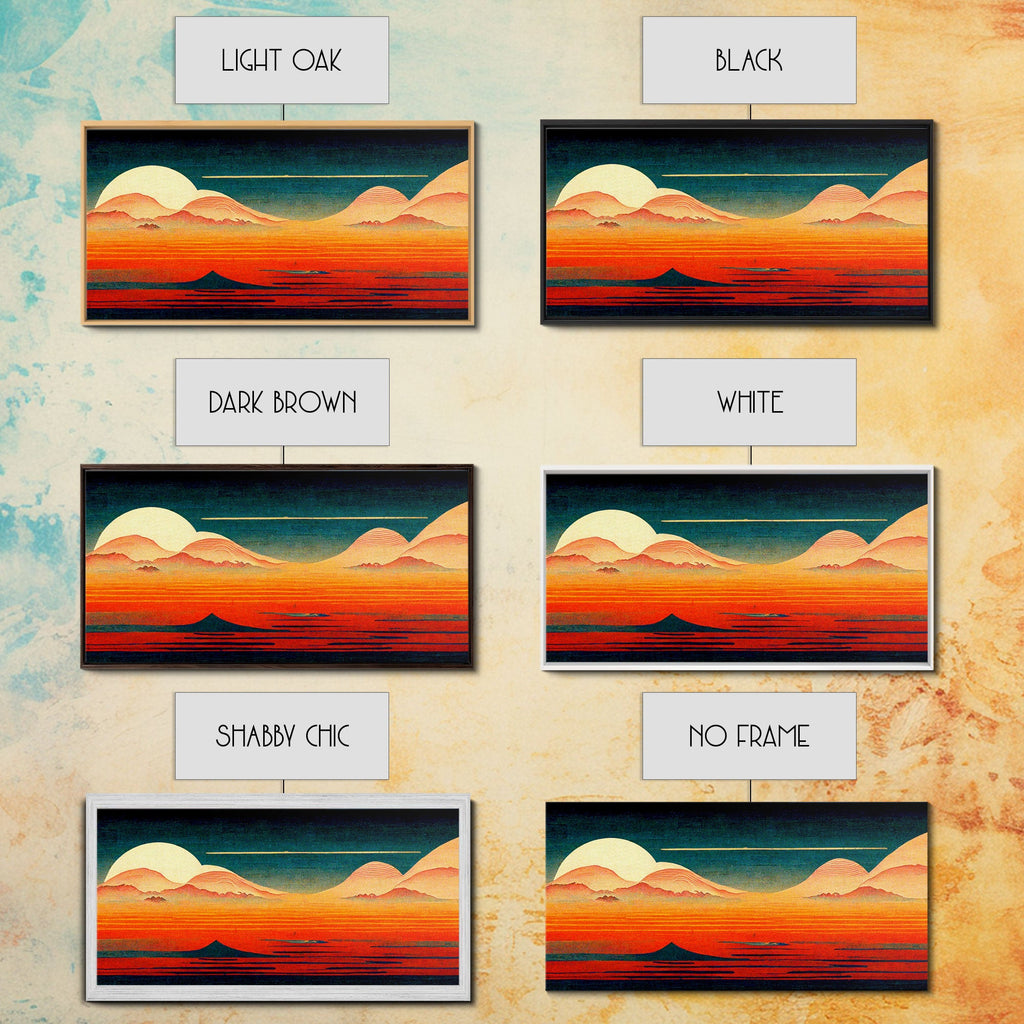 Art Deco Sunset, Desert Dunes, Canvas Print ready to hang wall art, cool wall art