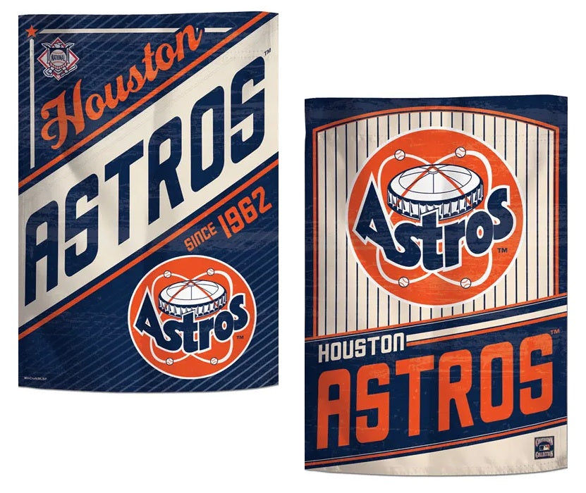 Houston Astros Garden Flag 2 Sided Pinstripe Vintage