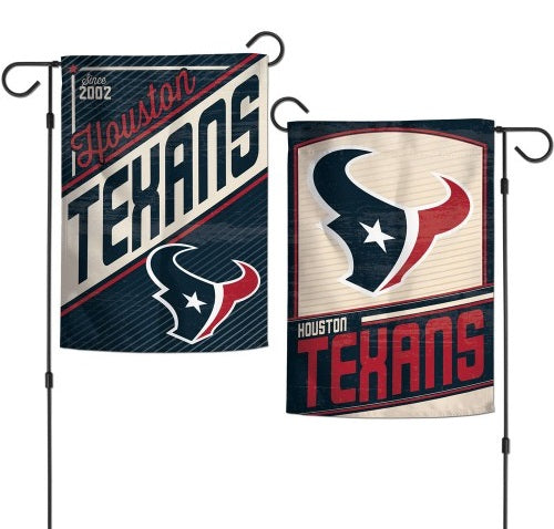 Houston Texans Garden Flag 2 Sided Retro Vintage Logo