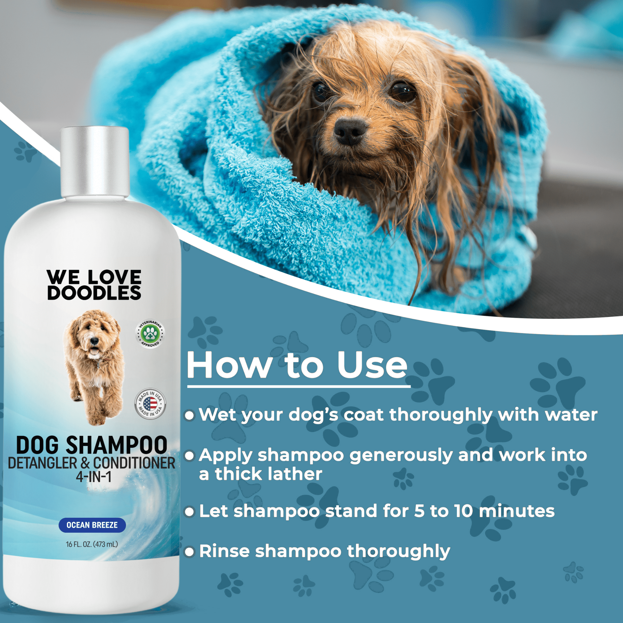 Dog Shampoo New Scents – Mango & Ocean Breeze (4-in-1)
