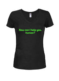 How can I help you, human? Juniors V Neck T-Shirt