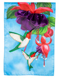 Hummingbirds Garden Flag Applique 2 Sided