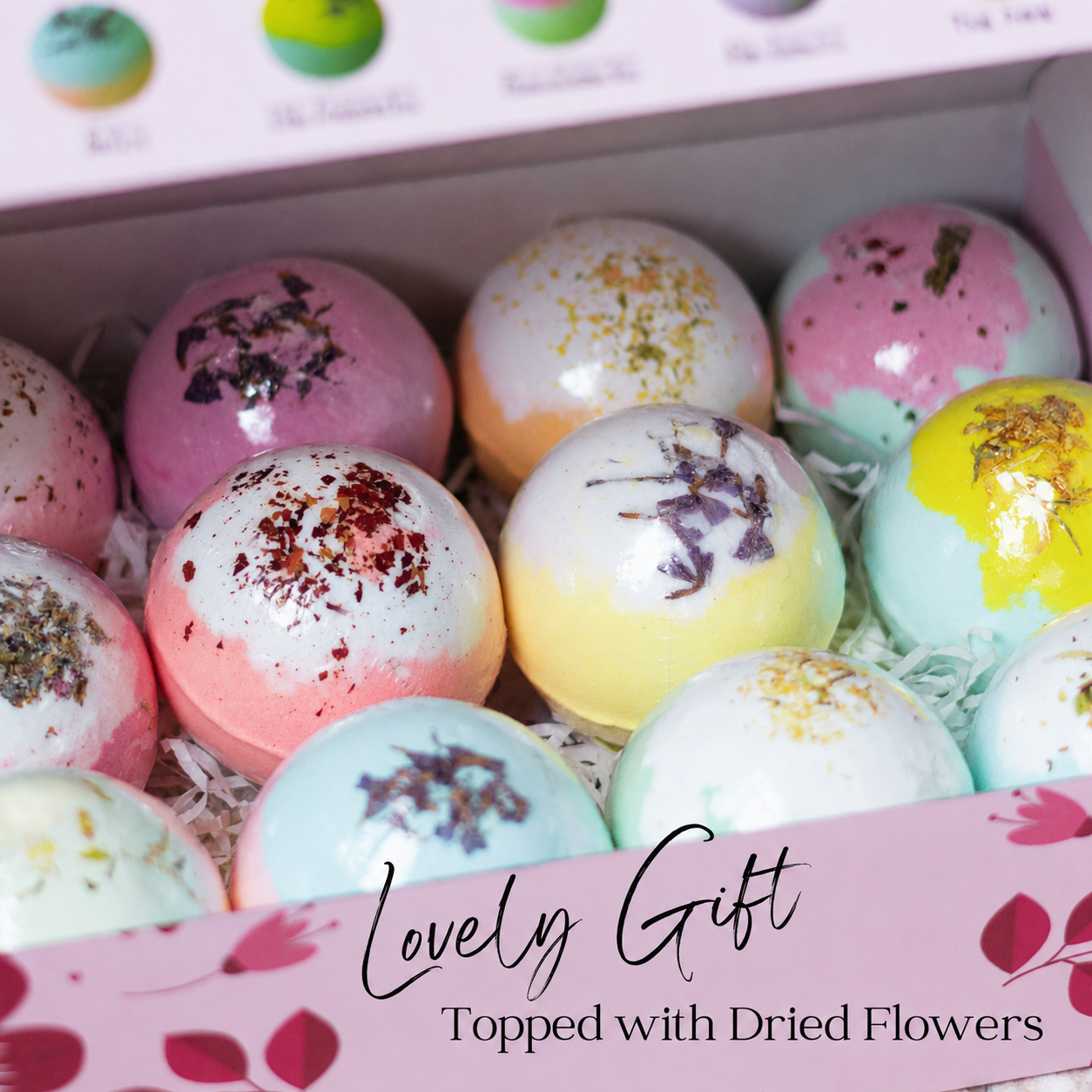 EvolutionUSA 12pc Inspire Bath Bombs for Women & Girls