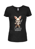 I Choose Violence Juniors V Neck T-Shirt