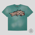 Hellstar Crack Print T-Shirt in Green