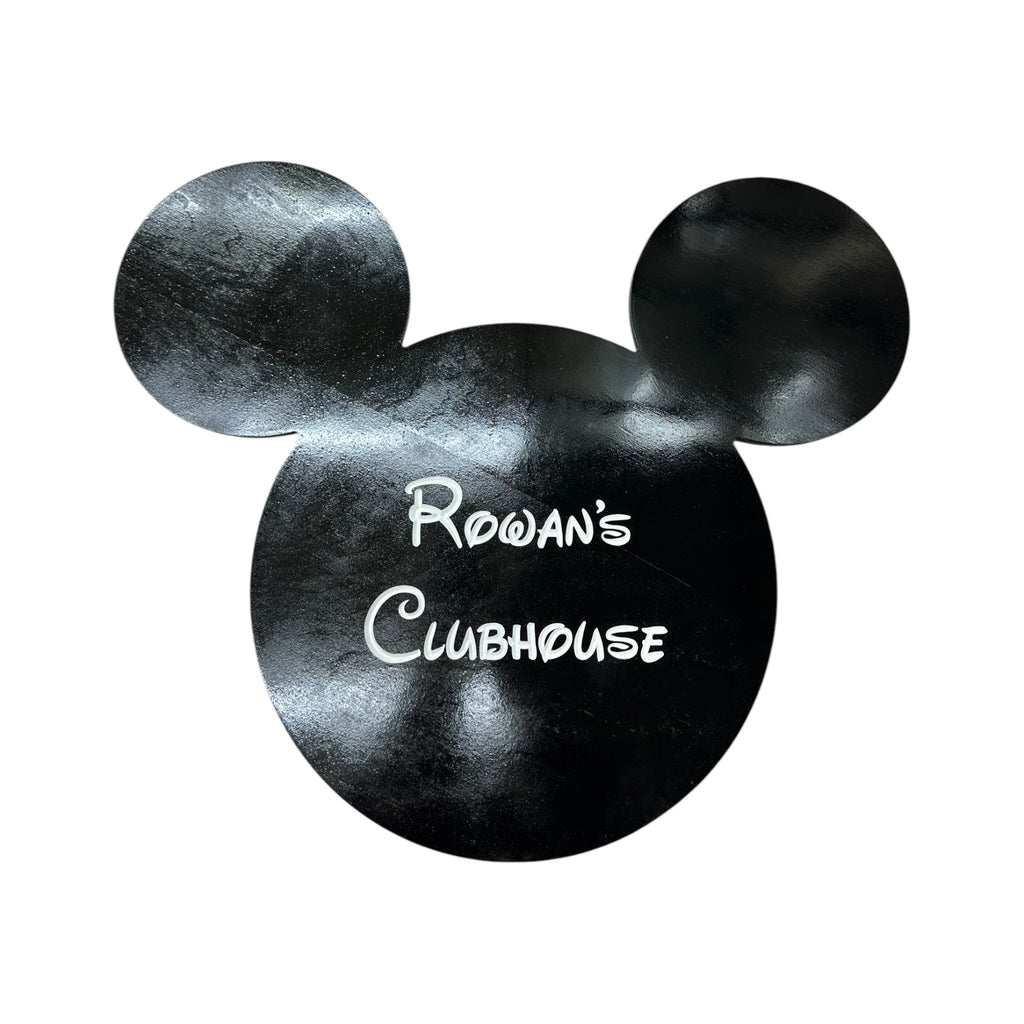 Wooden Mickey Head Wall Art with LED Backlighting and Custom Personalization