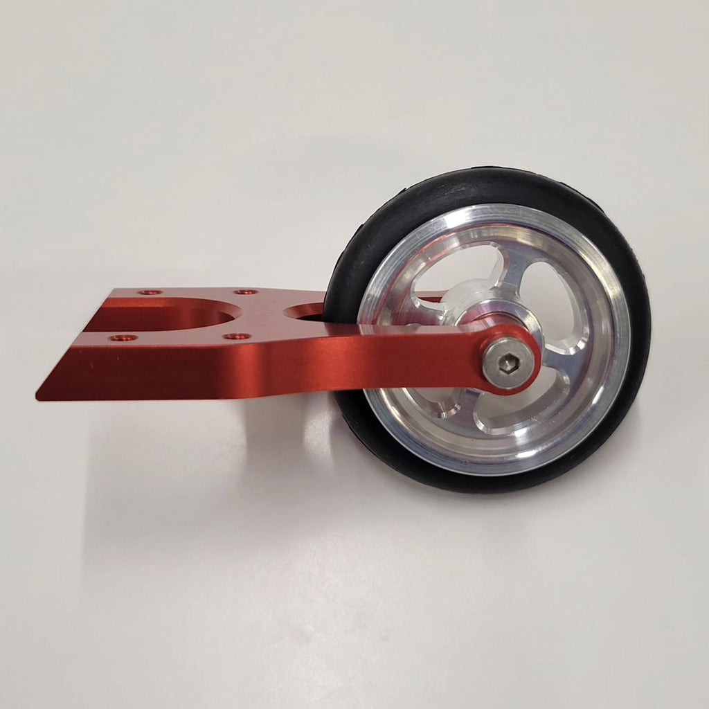 IRonManRc UNIVERSAL Wheelie Bar HORSESHOE w/ Mercedez WHEEL & TIRE *CANDY RED*