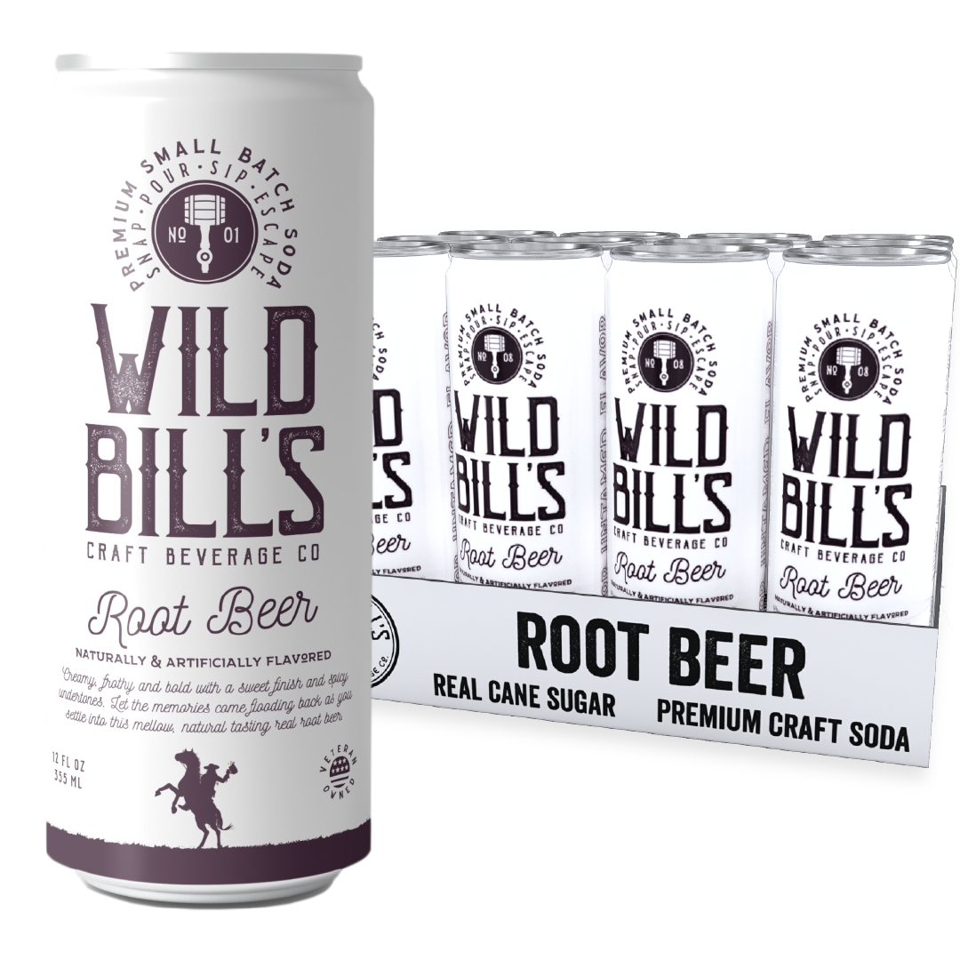 Wild Bill’s Zero Sugar Root Beer Cream Soda Float (12oz) 12-Pack
