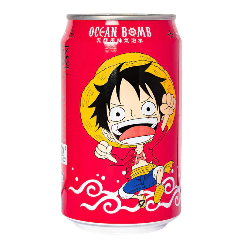 Ocean Bomb One Piece Sparkling Water Luffy Yogurt Flavor (330ml) (Taiwan) 6-Pack - Expires June 3rd, 2026