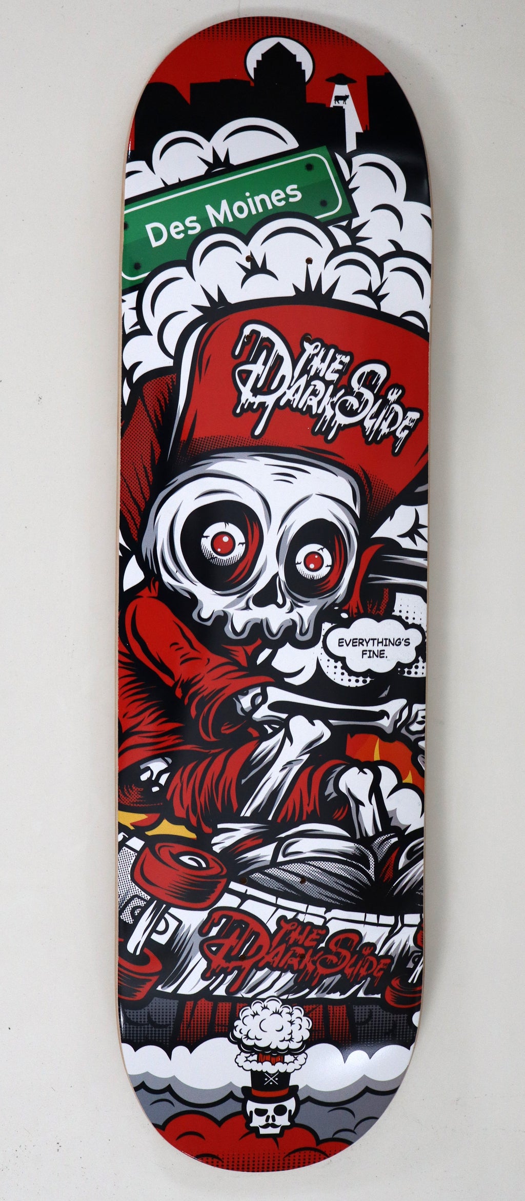 The Dark Slide x Skullduggery "Everything's Fine" 8.25" Complete Skateboard