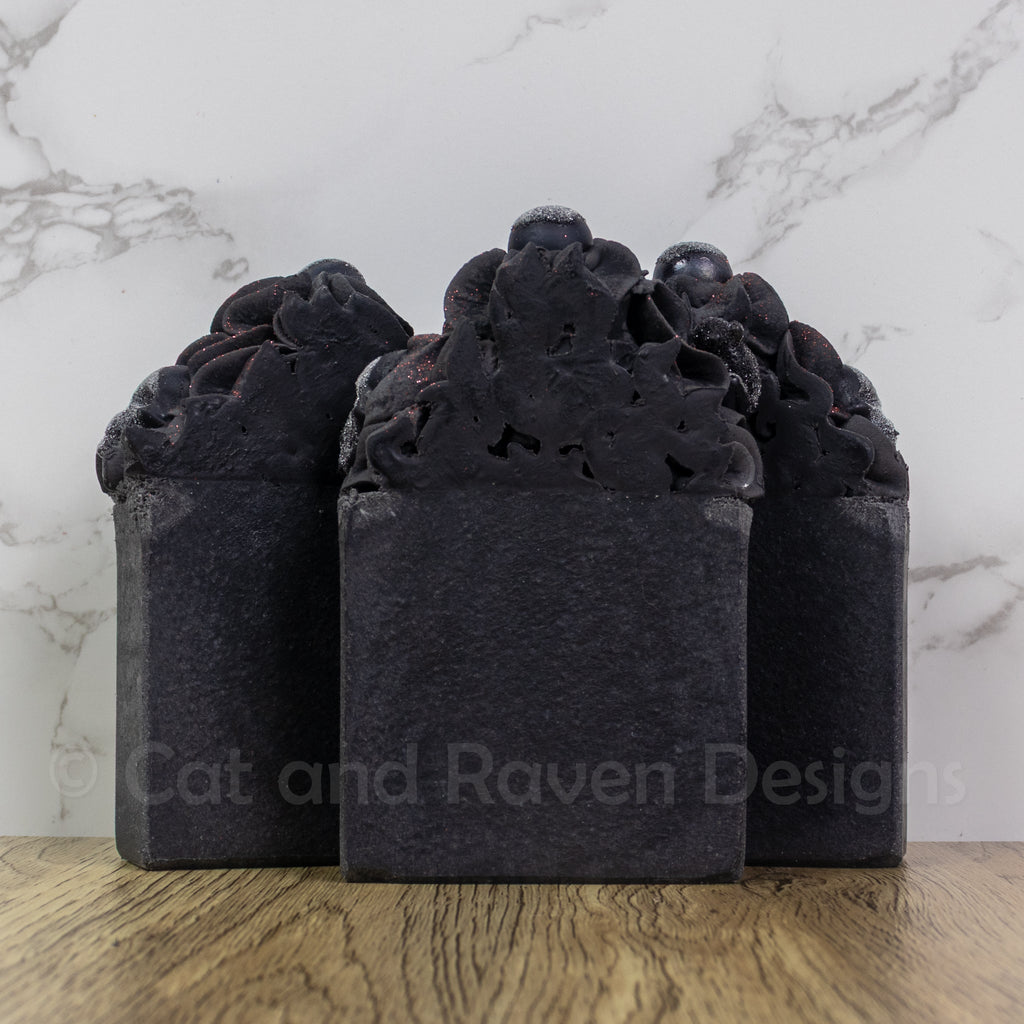 Like My Soul frosted activated charcoal soap