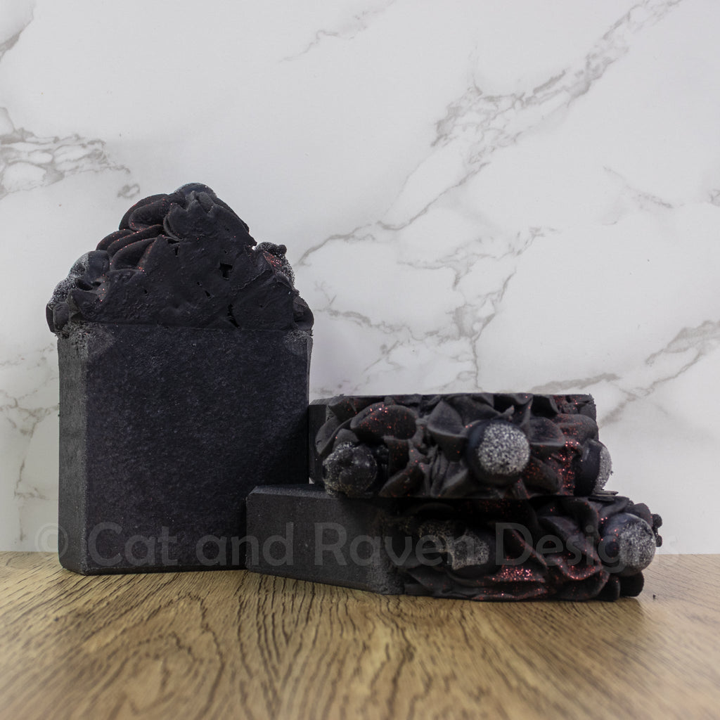 Like My Soul frosted activated charcoal soap