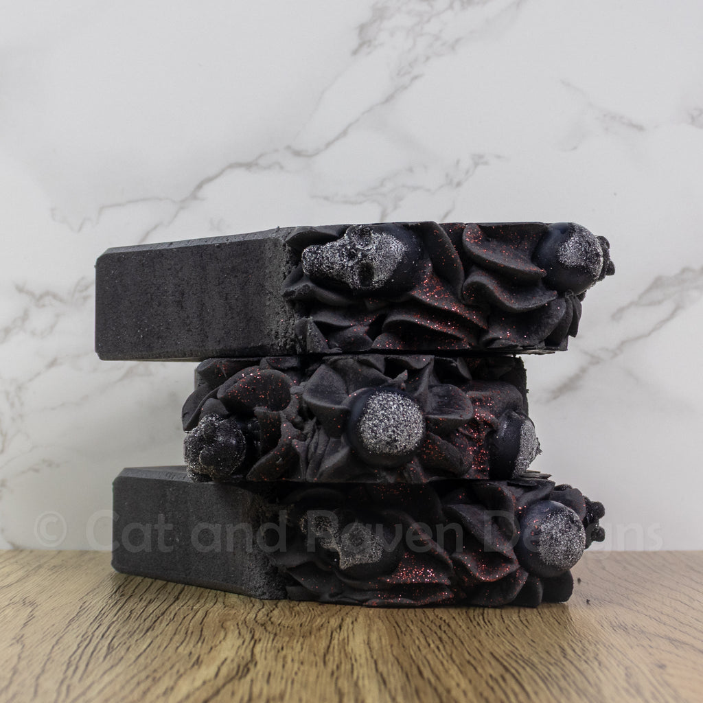Like My Soul frosted activated charcoal soap