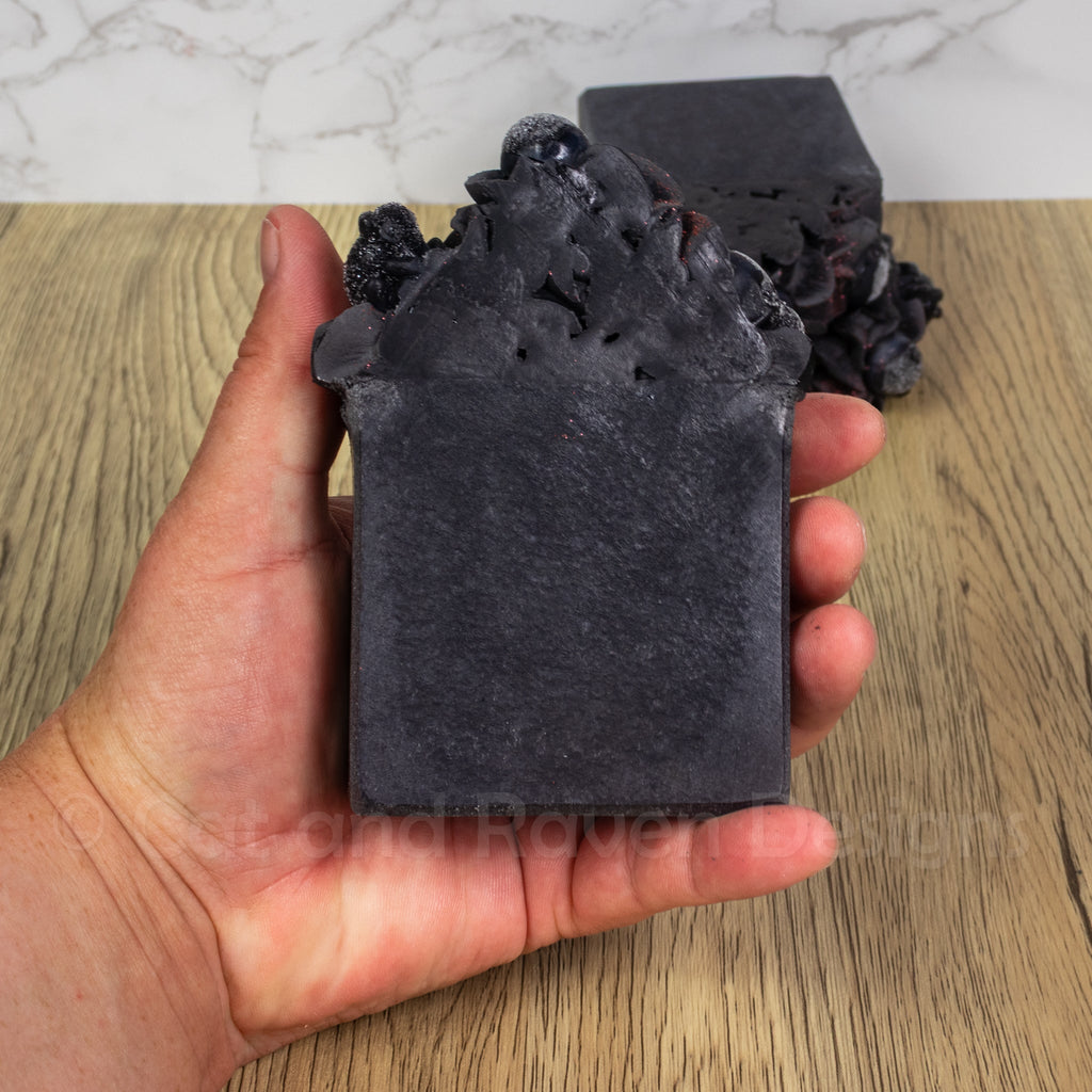 Like My Soul frosted activated charcoal soap