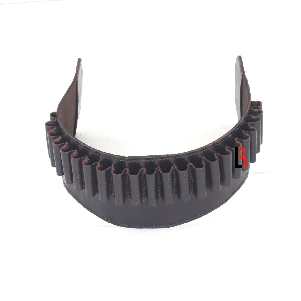 Cowhide Leather Rifle Cartridge Reload Holder 22-Loop Shell Belt | Hunting Ammo Carrier