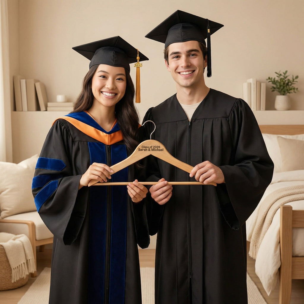 Personalized Wooden Hanger with Name for Graduation – Custom Hangers 2 Pack