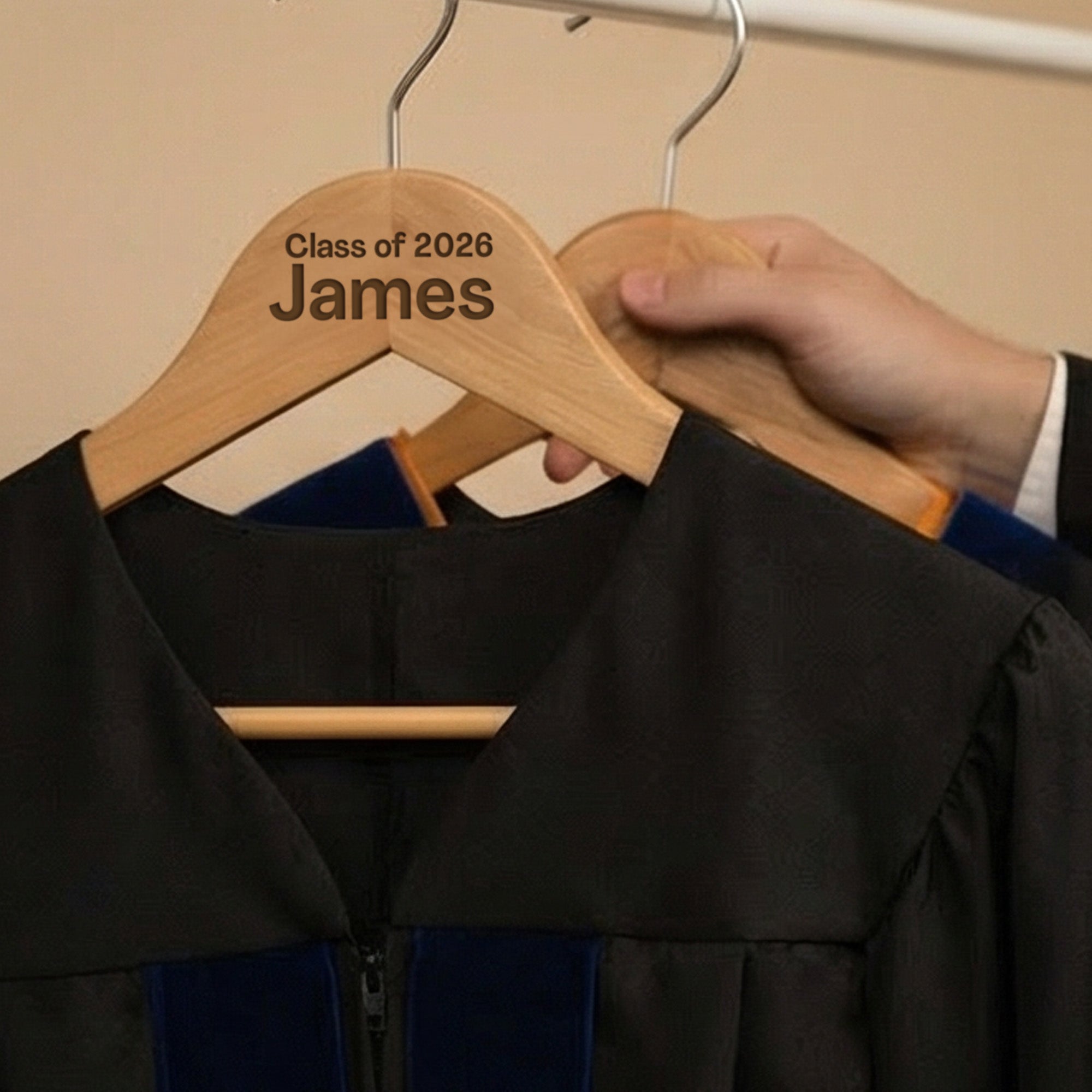 Personalized Wooden Hanger with Name for Graduation – Custom Hangers 2 Pack