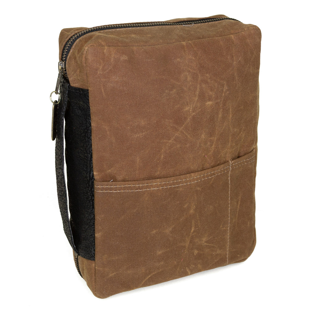 Slim Bible Cover: Nutmeg Waxed Canvas