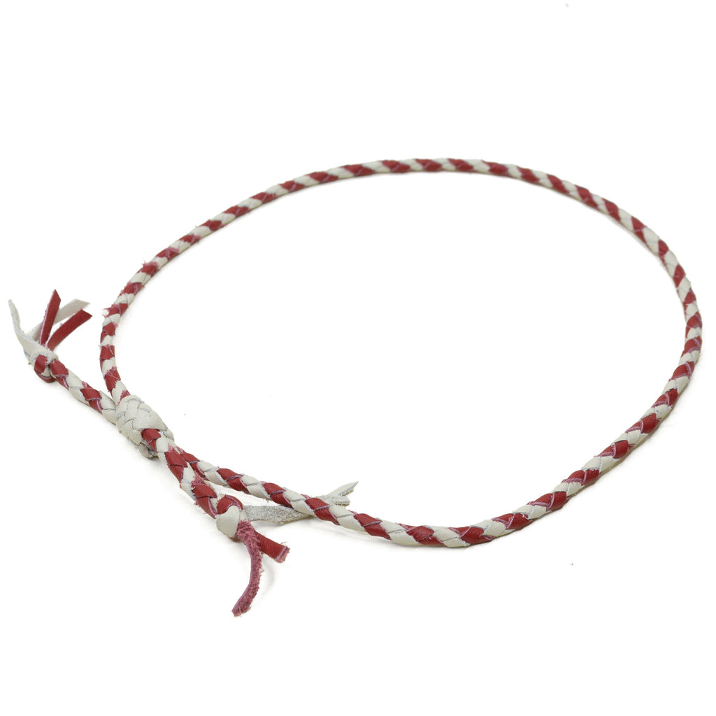 1948 Braided Hat Band: Red/Bone