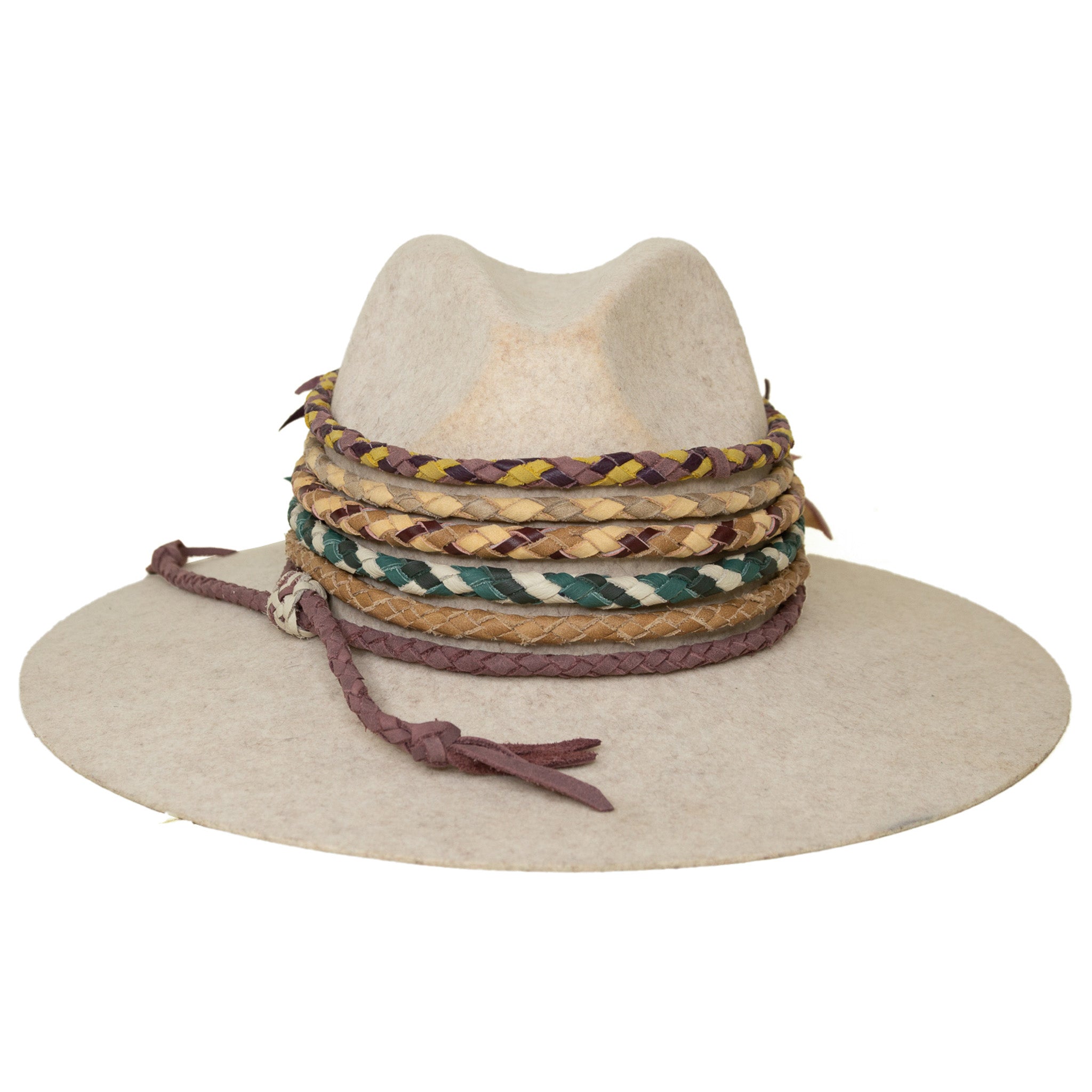 1948 Braided Hat Band: Taupe/Grey