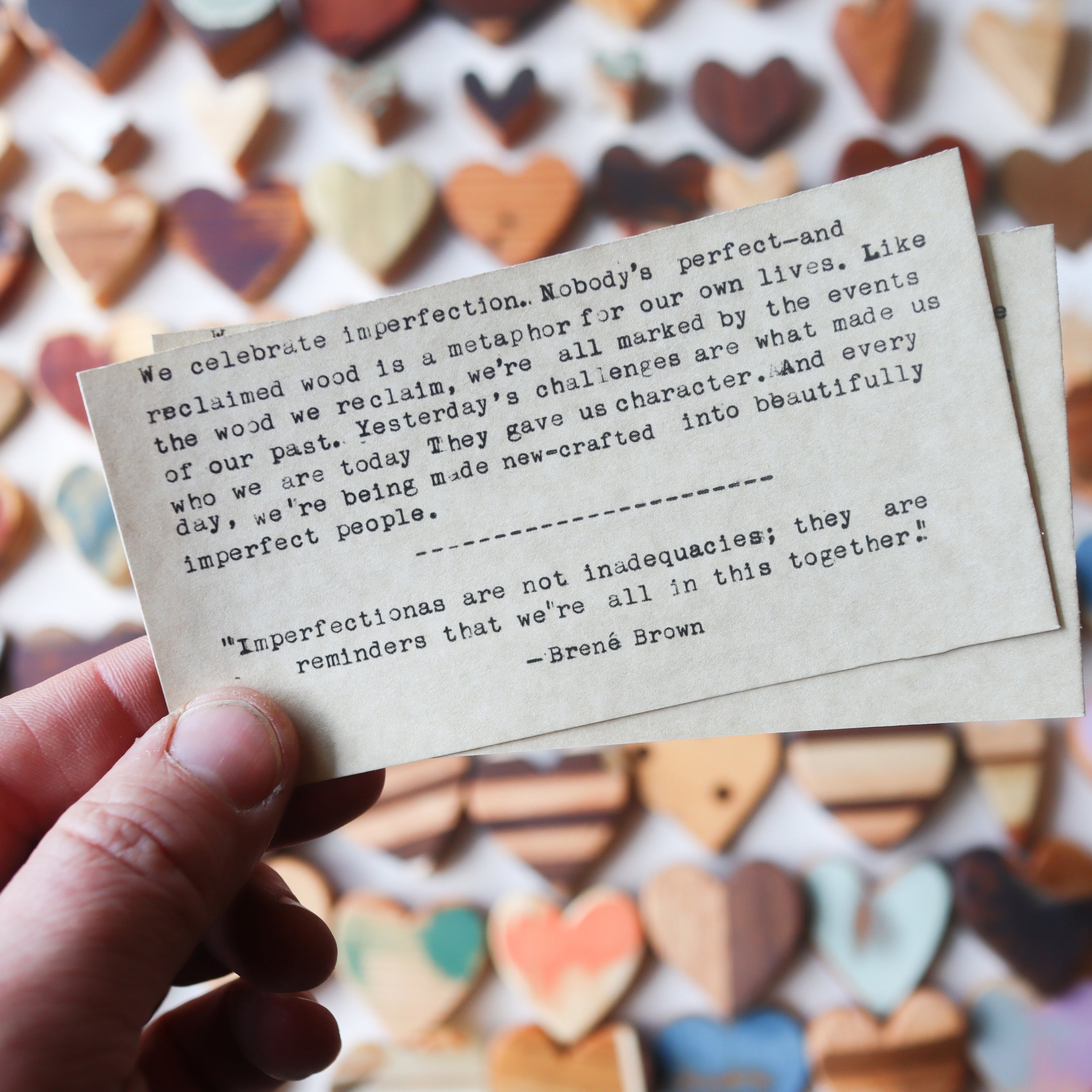 Imperfect Wooden Hearts