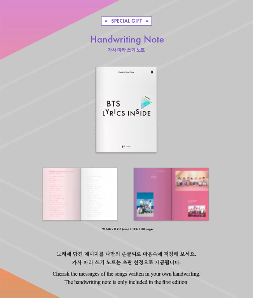 BTS Lyrics Inside Book