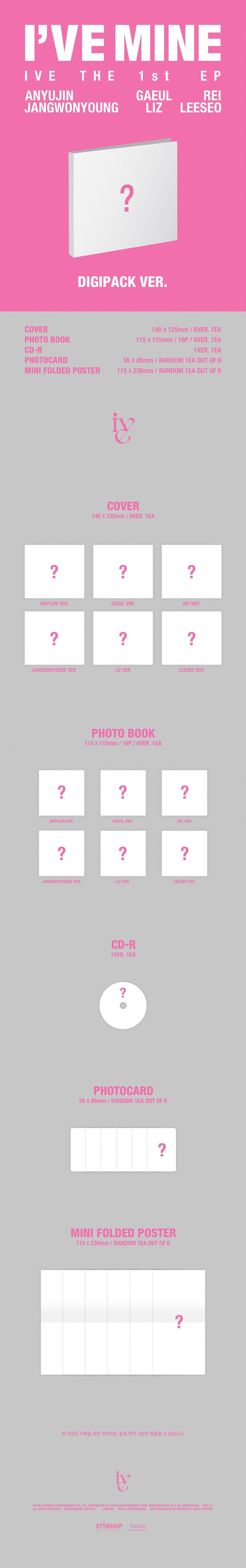IVE 1st Ep Album - I'Ve Mine (Digipack Limited Ver.)