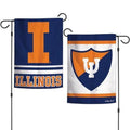 Illinois Garden Flag 2 Sided Fighting Illini Vintage Logo