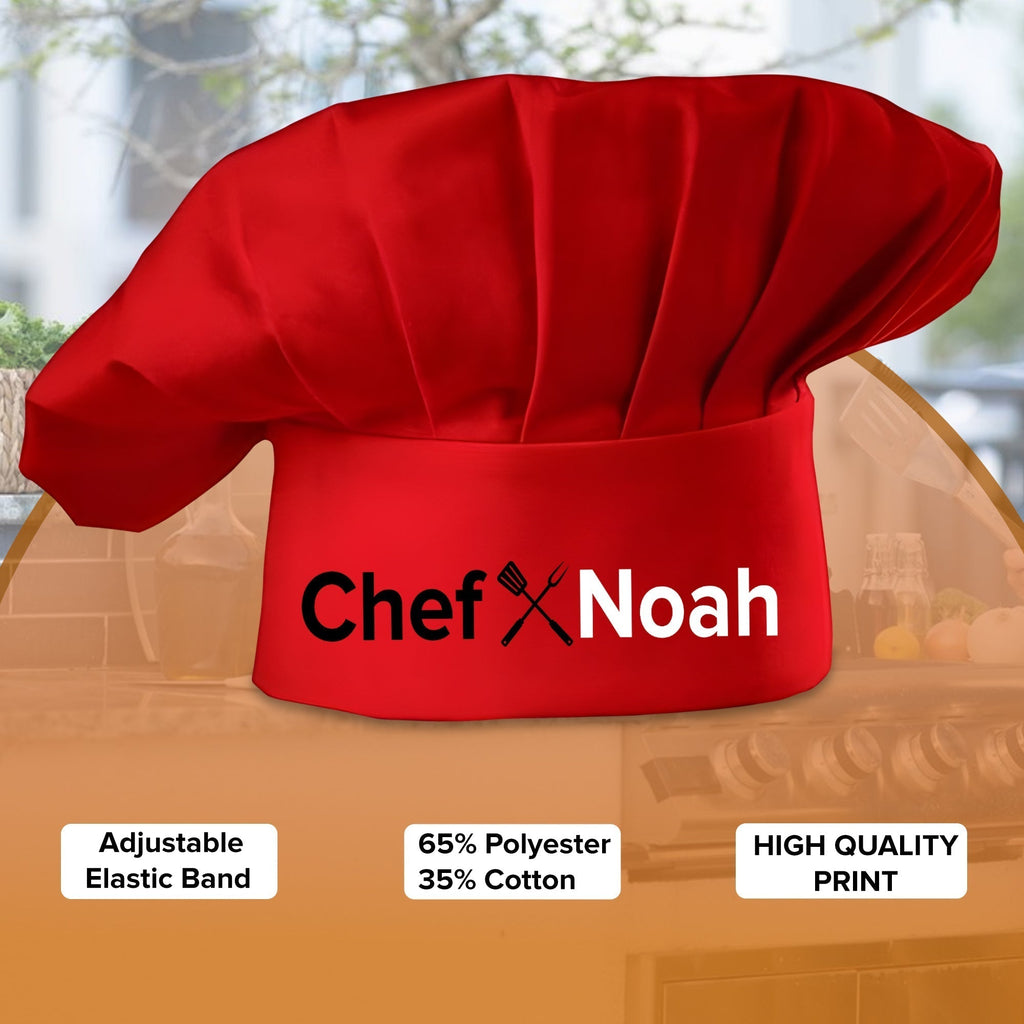 Personalized Black Grill Chef Hat with Custom Name