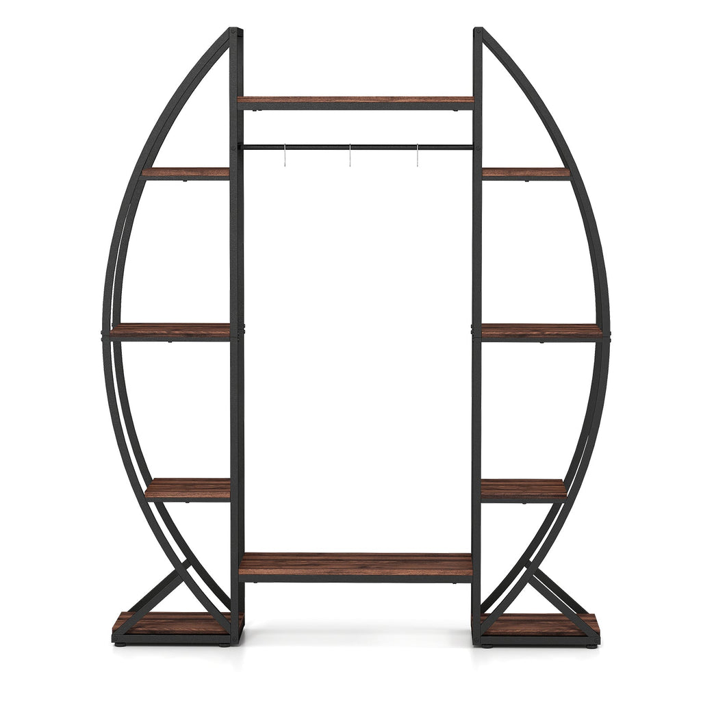 Indoor Plant Stand 63" Tall 10-Tier Corner Metal Plant Shelf Large Flowerpot Holder-Brown