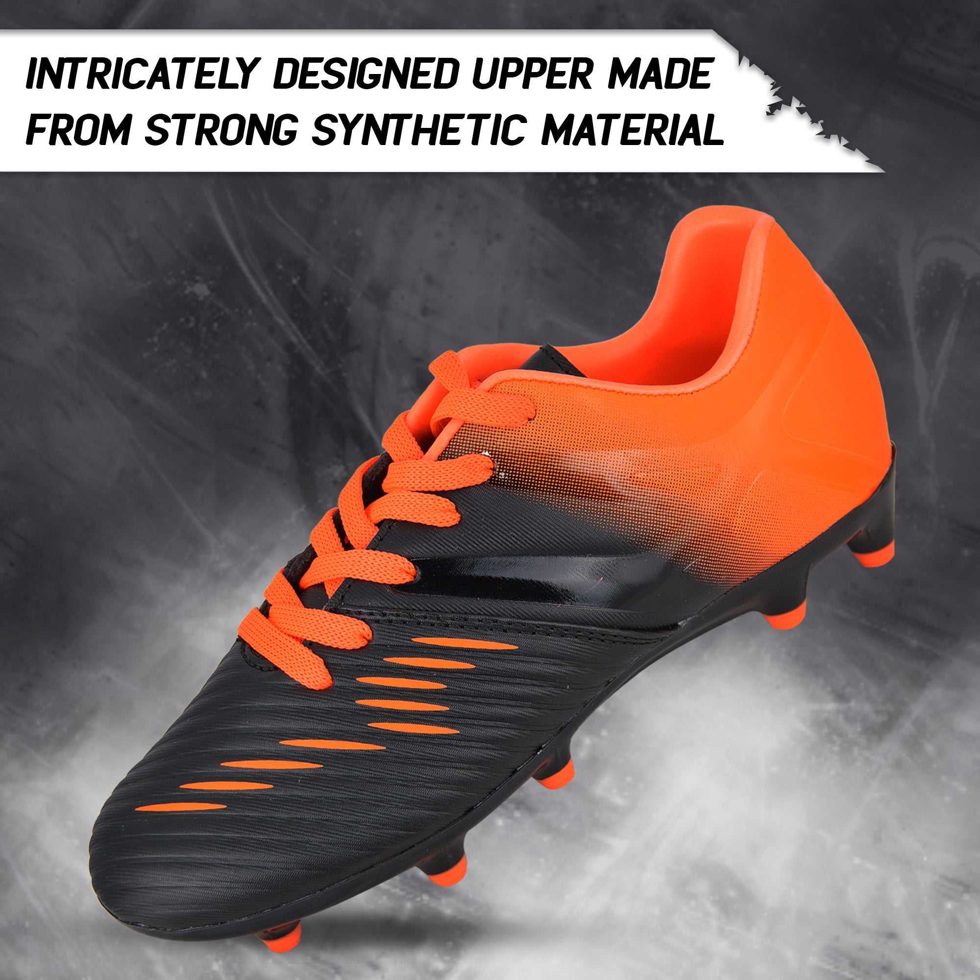 Vizari Liga Kids Firm Ground (FG) Soccer Cleats – Black/Orange, Youth Sizes 8C–6Y Under $30