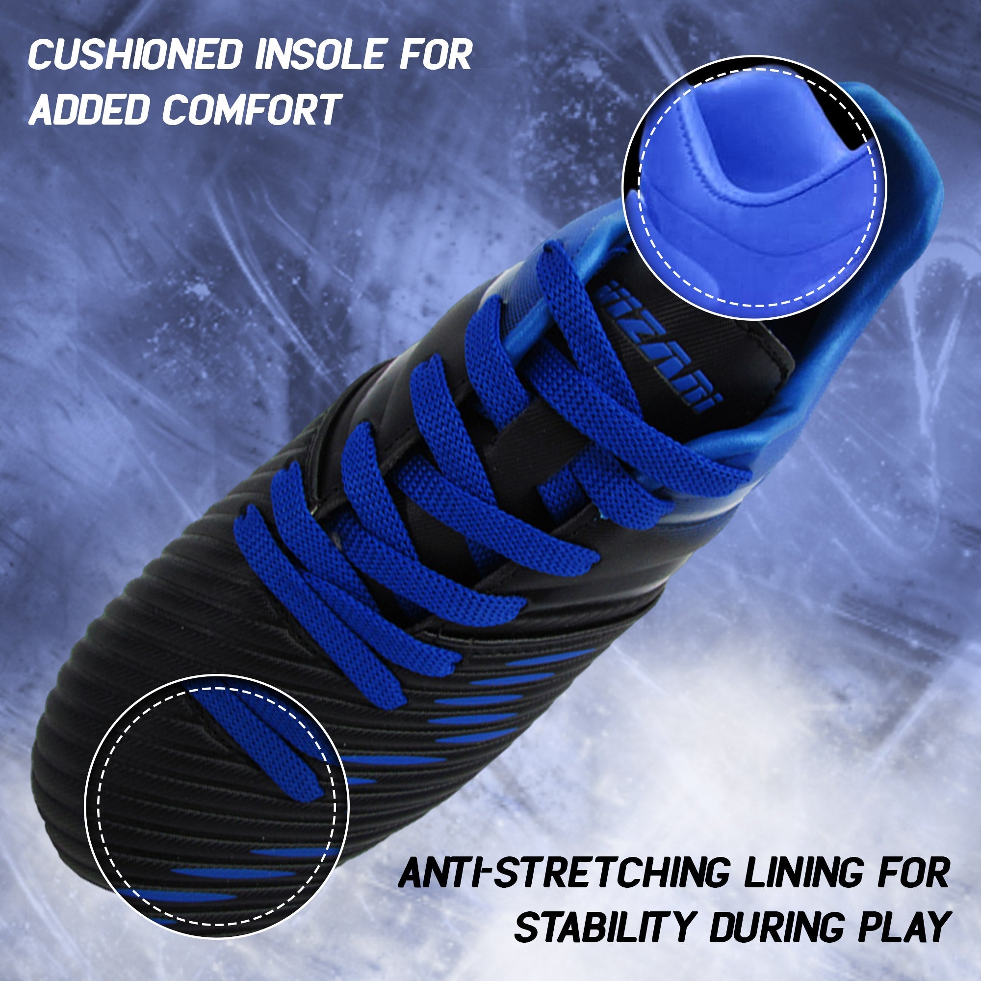 Vizari Liga Kids Firm Ground (FG) Soccer Cleats – Black/Blue, Youth Sizes 8C–6Y Under $30
