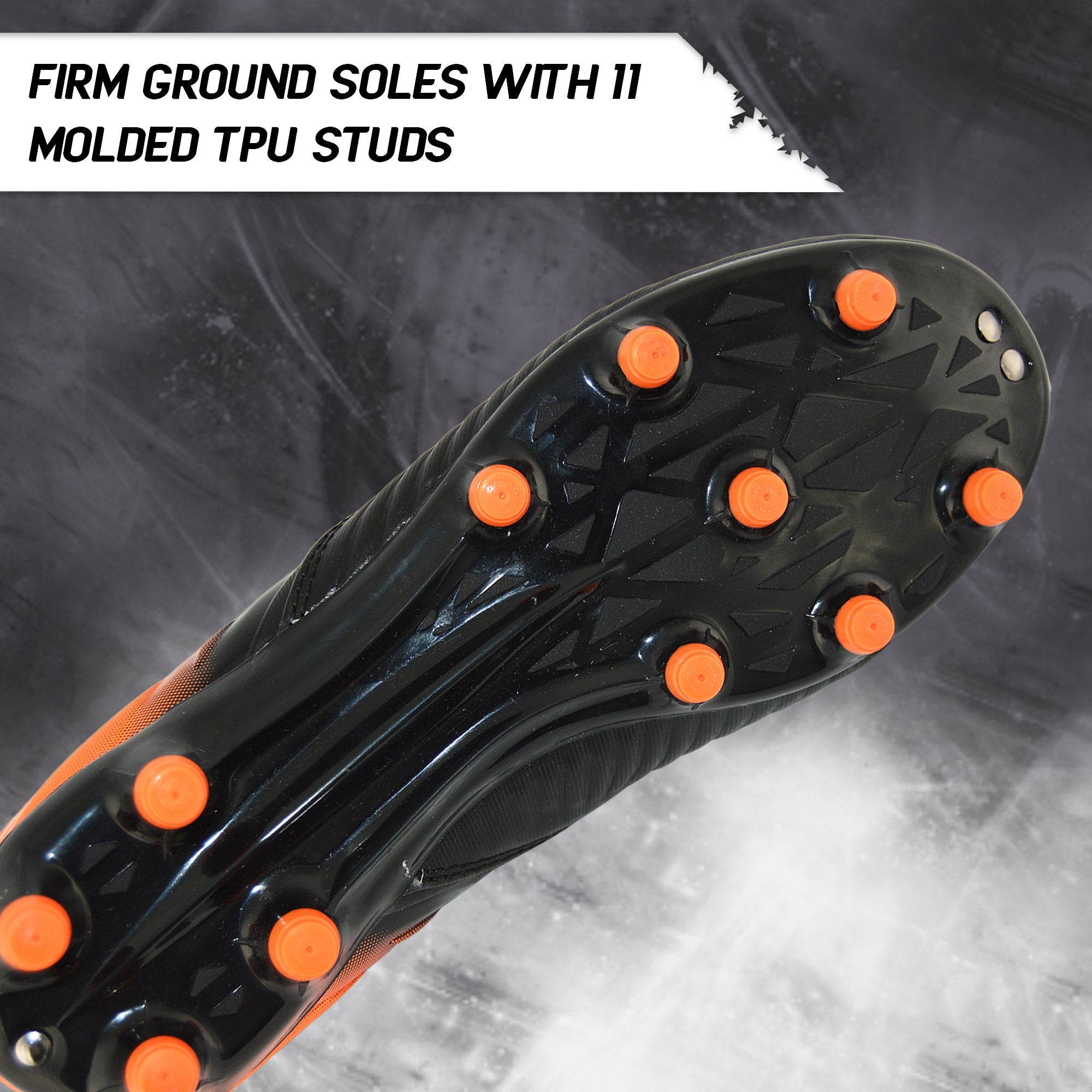 Vizari Liga Kids Firm Ground (FG) Soccer Cleats – Black/Orange, Youth Sizes 8C–6Y Under $30
