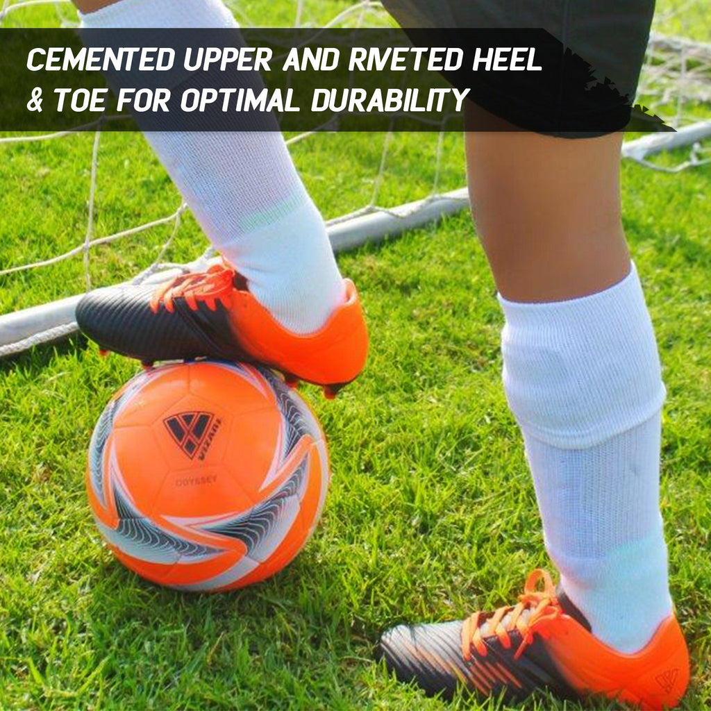 Vizari Liga Kids Firm Ground (FG) Soccer Cleats – Black/Orange, Youth Sizes 8C–6Y Under $30