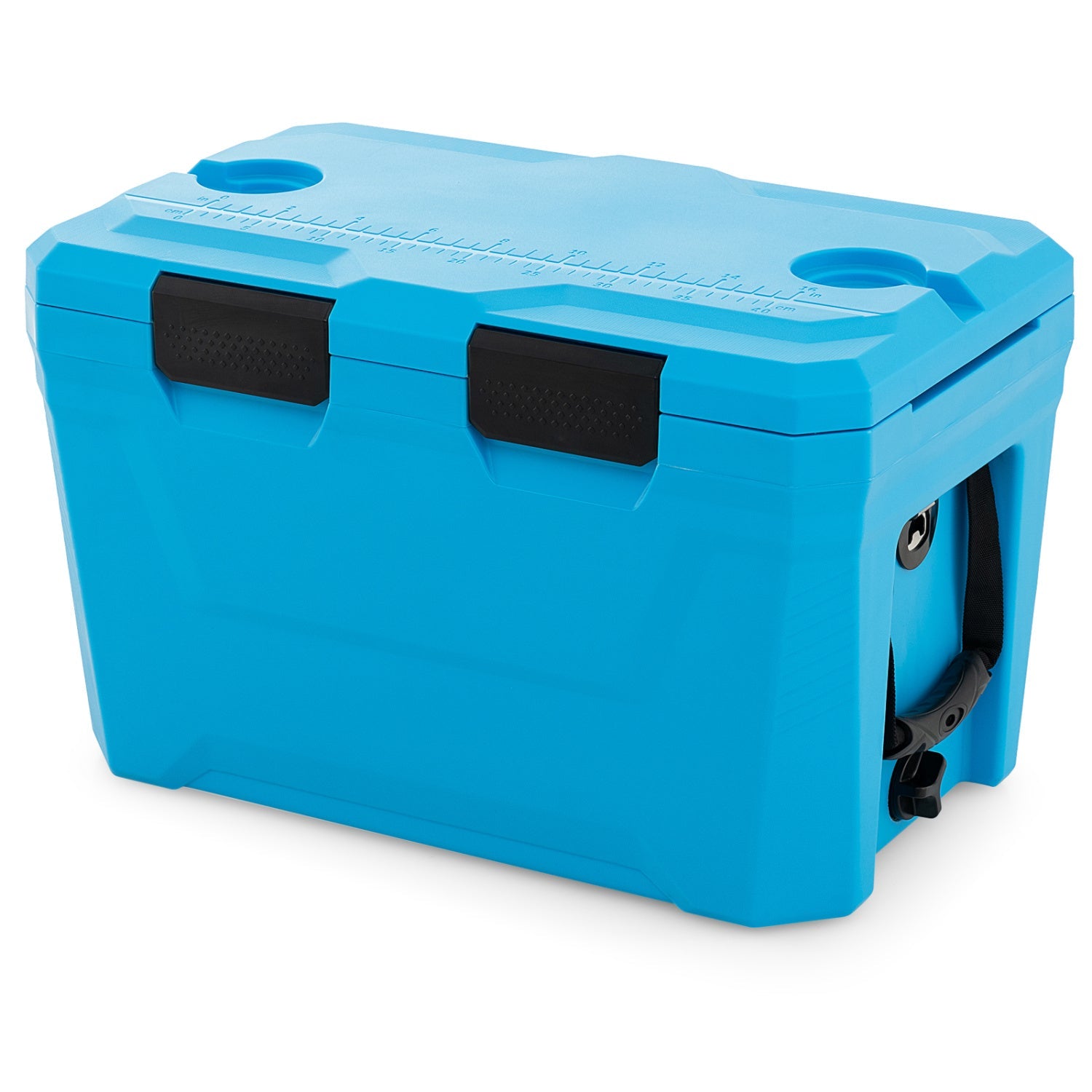 Insulated Portable Cooler Hard Shell Ice Chest with 2 Cup Holders Bottle Opener and Drain Plug