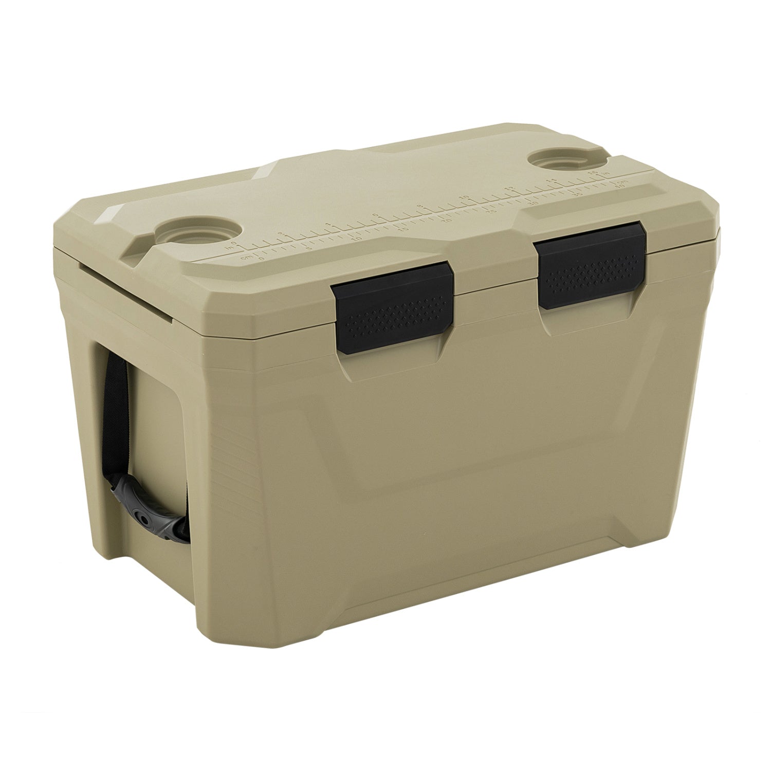 Insulated Portable Cooler Hard Shell Ice Chest with 2 Cup Holders Bottle Opener and Drain Plug