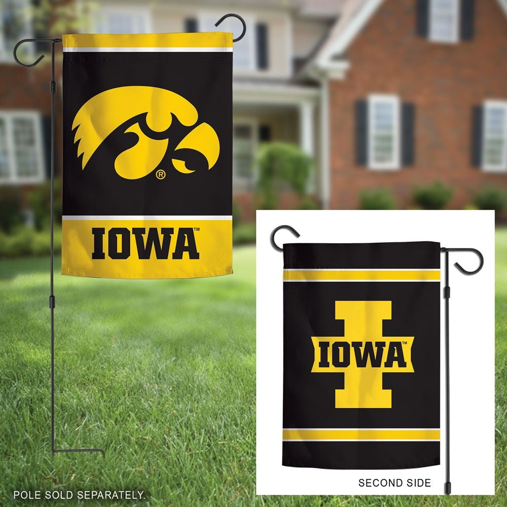 Iowa Hawkeyes Garden Flag 2 Sided Double Logo