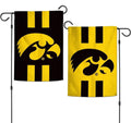 Iowa Hawkeyes Garden Flag 2 Sided Striped Black Yellow