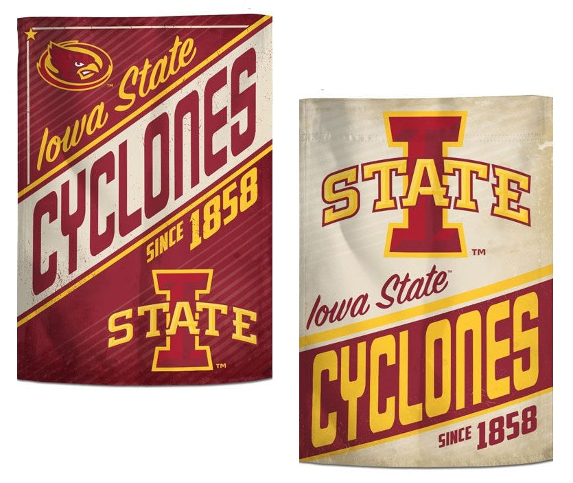 Iowa State Cyclones Garden Flag 2 Sided Retro
