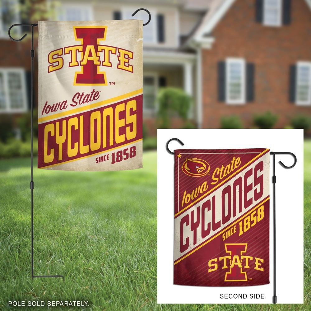 Iowa State Cyclones Garden Flag 2 Sided Retro
