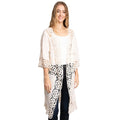 Floral Lace Trimmed Cover Up Kimono Poncho