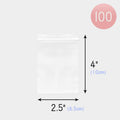 100 PCS - 4" X 2.5" Clear Plastic Jewelry Bags
