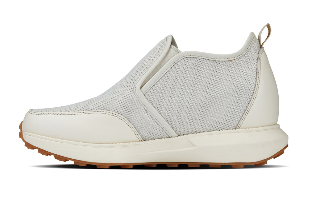CALTO - J1434 - 3.3 Inches Taller (Off-White) - Casual Chunky Sole Sneaker Loafers