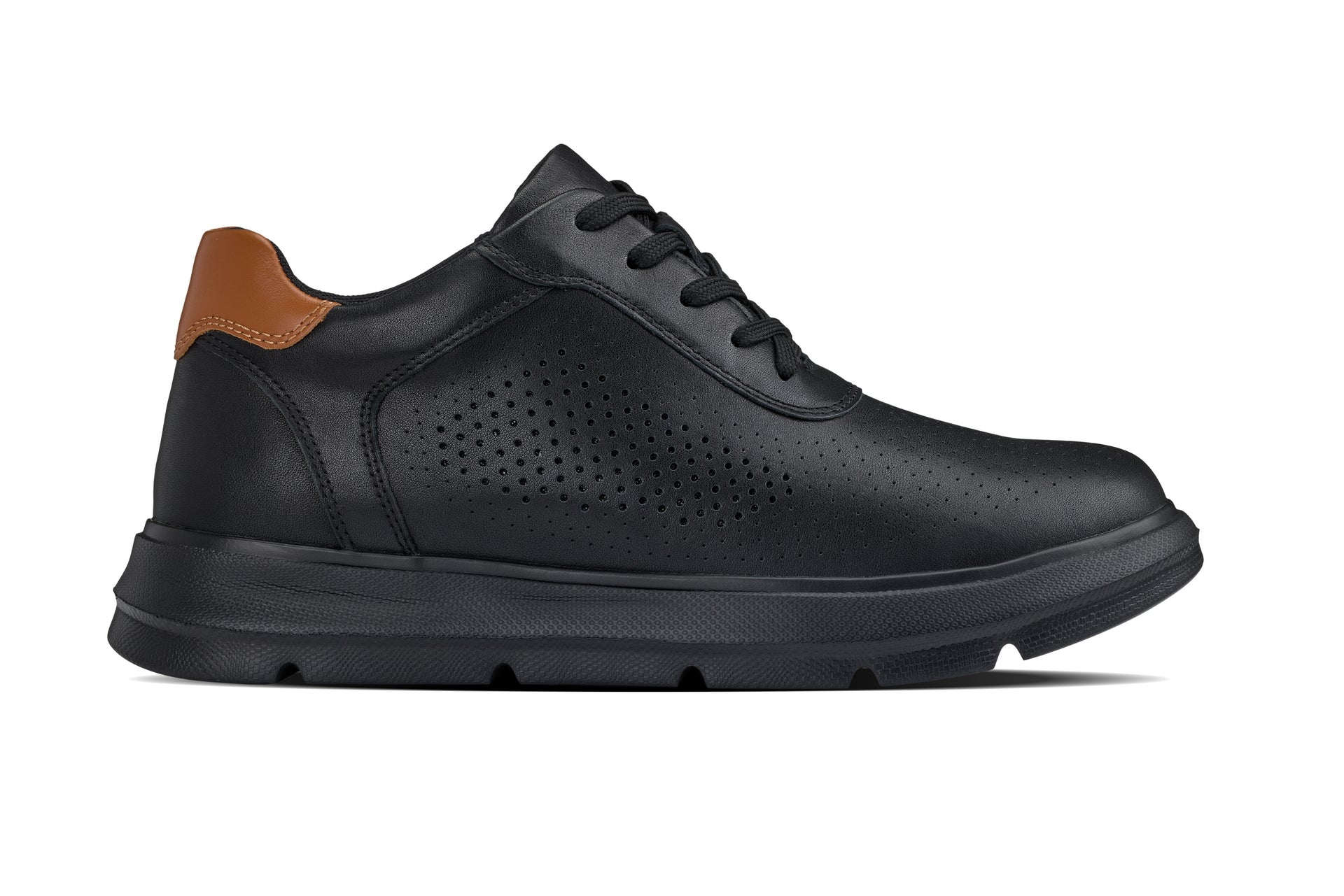 CALTO - J1580 - 2.6 Inches Taller (Black/Black Sole) - Lightweight Casual Walkers