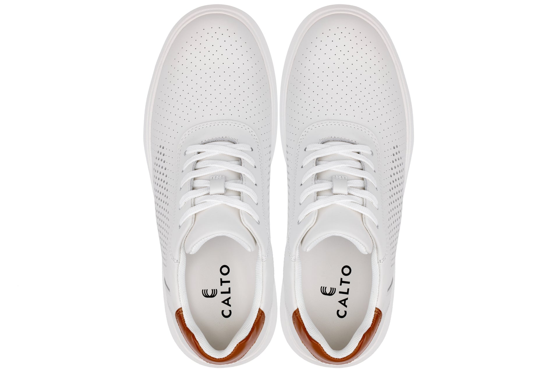 CALTO - J1581 - 2.6 Inches Taller (White) - Lightweight Casual Walkers
