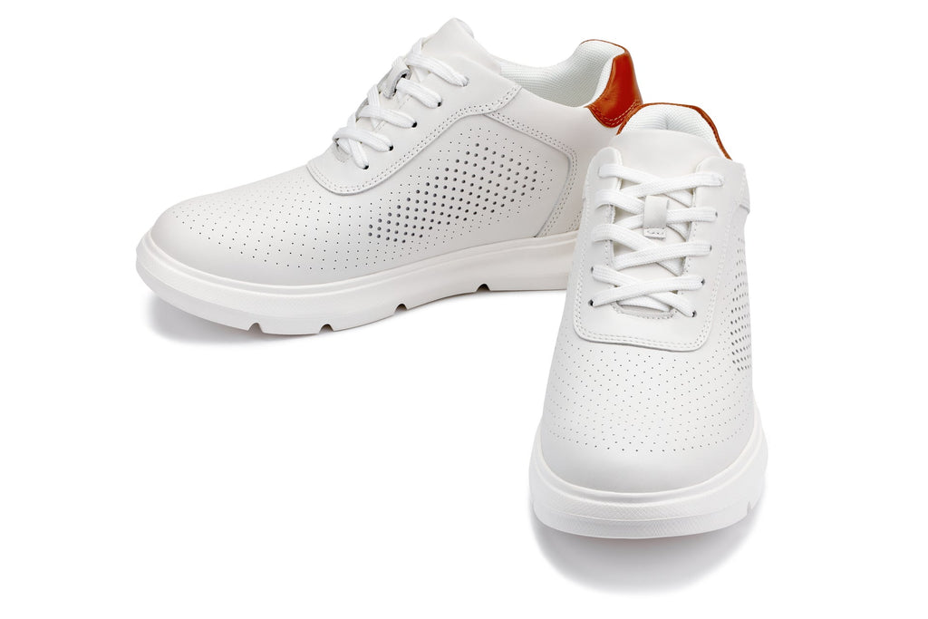 CALTO - J1581 - 2.6 Inches Taller (White) - Lightweight Casual Walkers