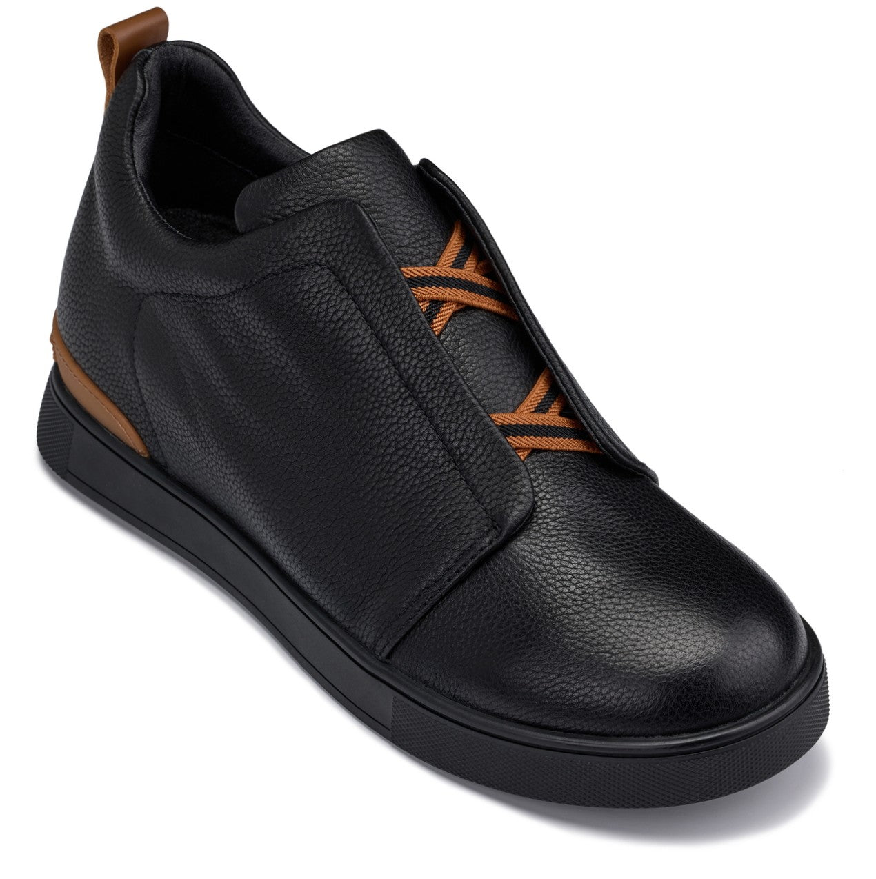 CALTO - J1931 - 2.6 Inches Taller (Black/Black Sole) - Slip-On Snoafers